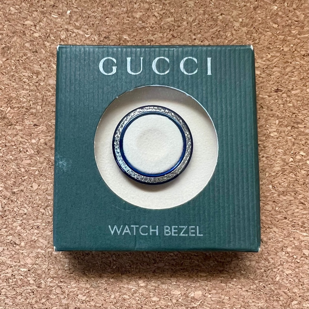 Gucci Watch Bezel – Blue & Silver – Swiss Made – Original Box